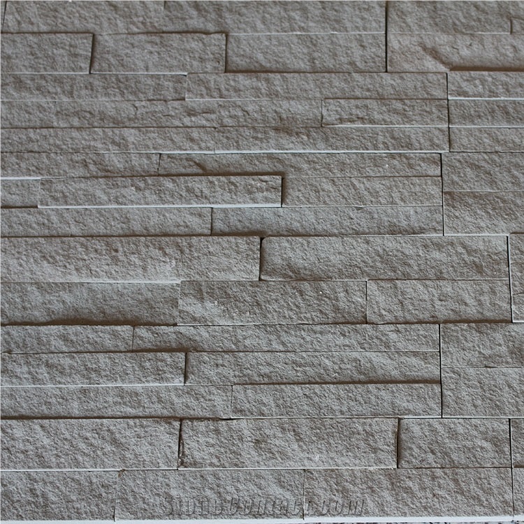 Natural Black Sandstone Panels Stacked Stone Decorative Exterior Wall Panels