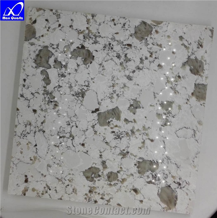 Quartz Stone Slab Multi Colour ,Artificial Stone 520 2cm and 3cm Available for Kitchen Countertops Island Bar Top with Mitred End Panels