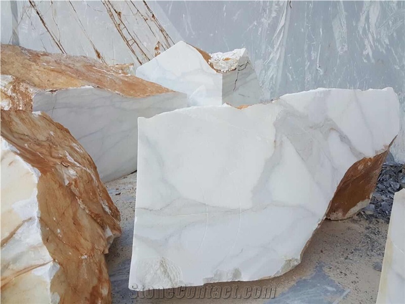 Italian Calacata Betog White Marble Blocks, Calacata Betog Own Quarry