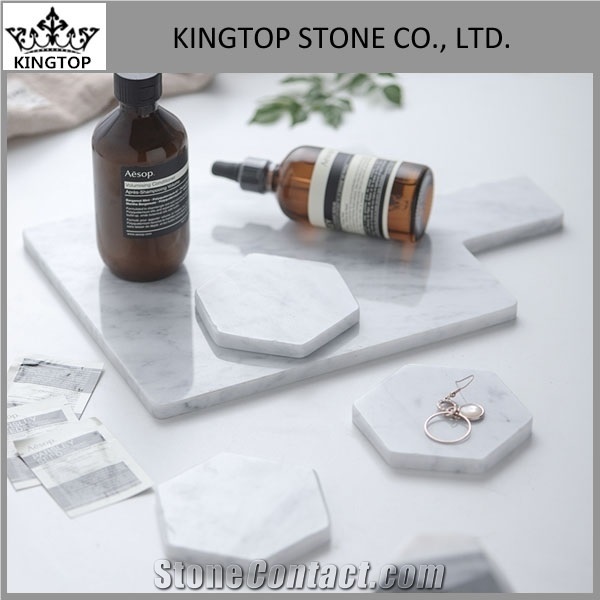 White Carrara Marble Tray,Bath Canister,Dispenser,Toothbrush Holders,Soap Box for Hotel Bathroom Accessories