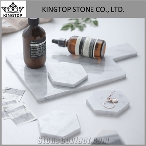 White Carrara Marble Tray,Bath Canister,Dispenser,Toothbrush Holders,Soap Box for Hotel Bathroom Accessories