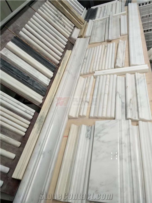 White Marble Pencil Liners Good for Tiles Skirting Trim