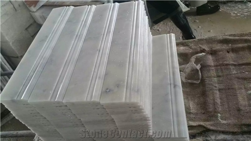 White Marble Pencil Liners Good for Tiles Skirting Trim