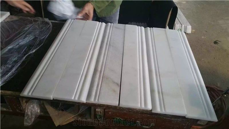 White Marble Pencil Liners Good for Tiles Skirting Trim