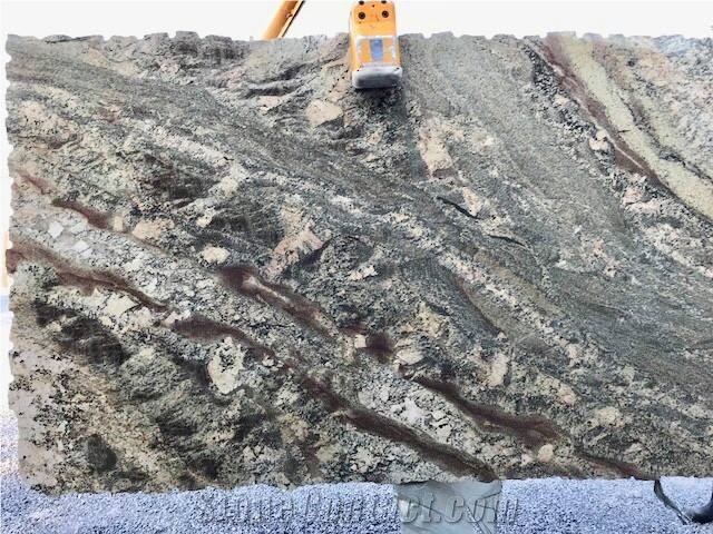Andino White Granite & River Bordeaux Exotic Granite