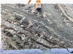 Andino White Granite & River Bordeaux Exotic Granite