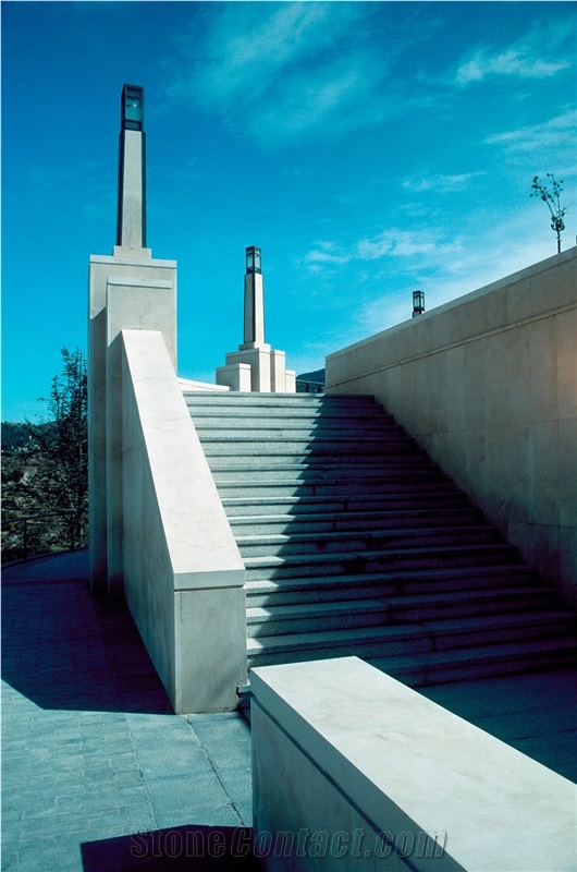 Capri Perla and Grey Limestone Stairs