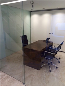 Desk from Brazilian Copper Dune Quartzite, Flooring Of Taj Mahal