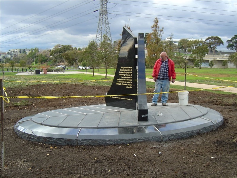 Victorian Bluestone & Black Granite Memorial