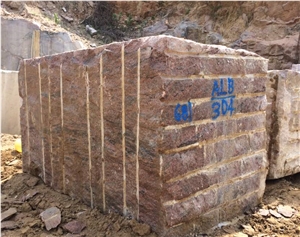 Red Multicolour Granite Block