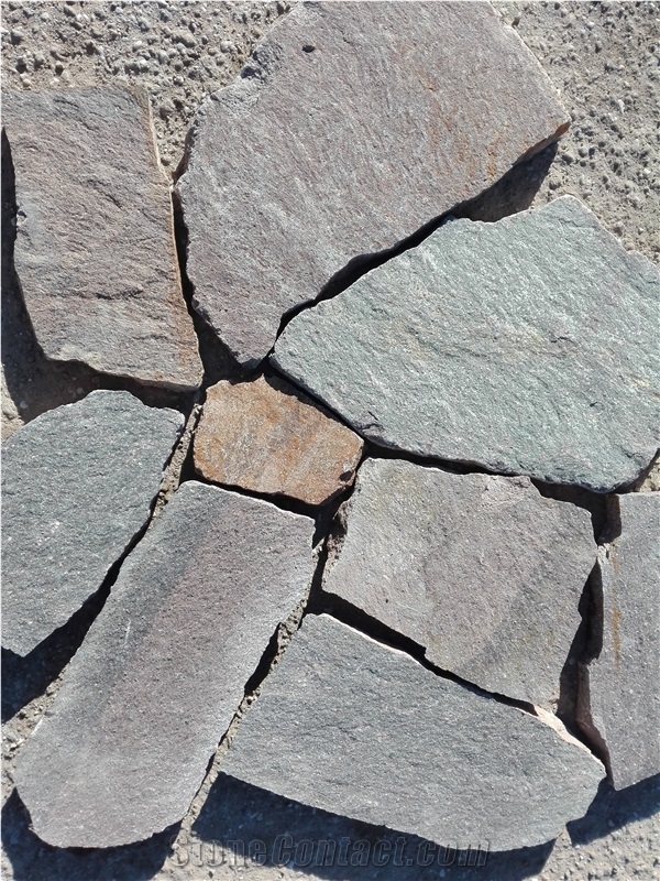 Porfido Irregular Flagstone Slabs, Pavers, Wall Covering