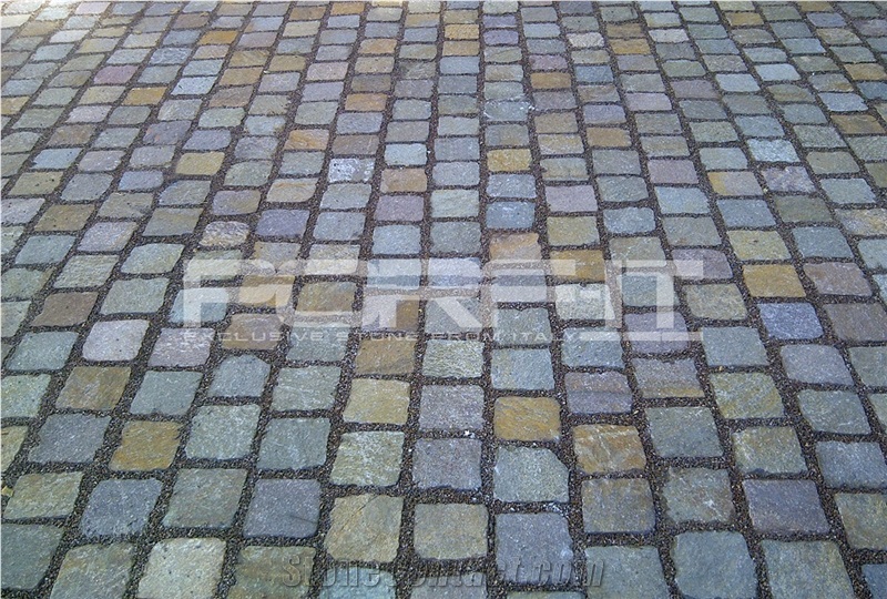 Porfido Trentino Cubes, Driveway Paving Stone