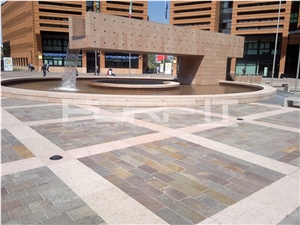 Porfido Trentino Grey-Brown-Red Paving Tiles