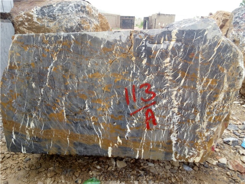 Black & Gold Marble Block