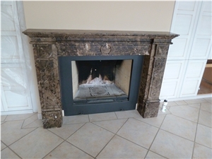 Marron Emperador Dark Indoor Fireplace Decoration