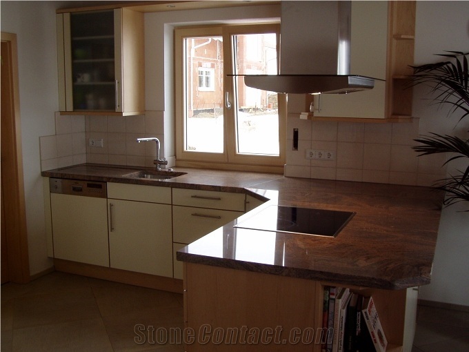 Multicolor Red Granite Kitchen Countertop