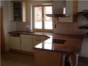 Multicolor Red Granite Kitchen Countertop