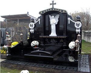 Absolute Black Granite Crypt, Memorial Monuments Absolute Black Granite Crypt, Memorial Monuments