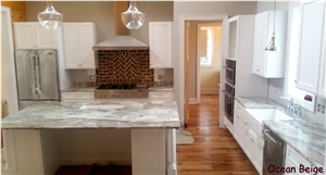 Ocean Beige Quartzite Kitchen Countertop