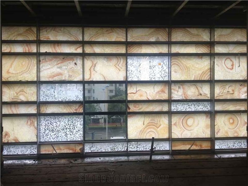 Glass Onyx Laminated Slabs & Tiles