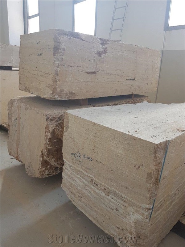 Travertino Legno, Golden Walnut Travertine Blocks