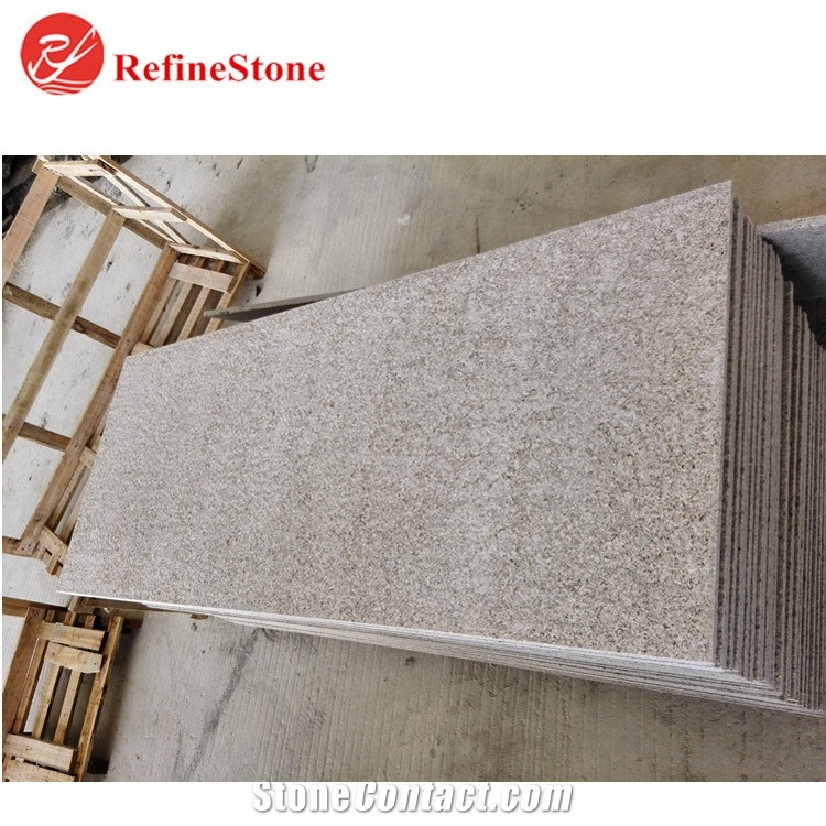 G682 Beige Granite Tiles,Cheap Flamed Chinese Yellow Granite for Project Slabs