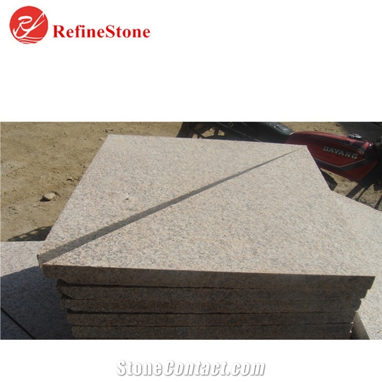 G682 Beige Granite Tiles,Cheap Flamed Chinese Yellow Granite for Project Slabs