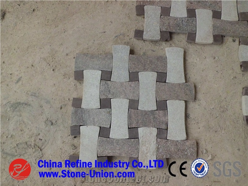 Multicolor Decoration Mosaic Tiles, Slate Wall Mosaic Tiles Pattern, Square Natural Slate Stone Paving Stone, Stone Mosaic