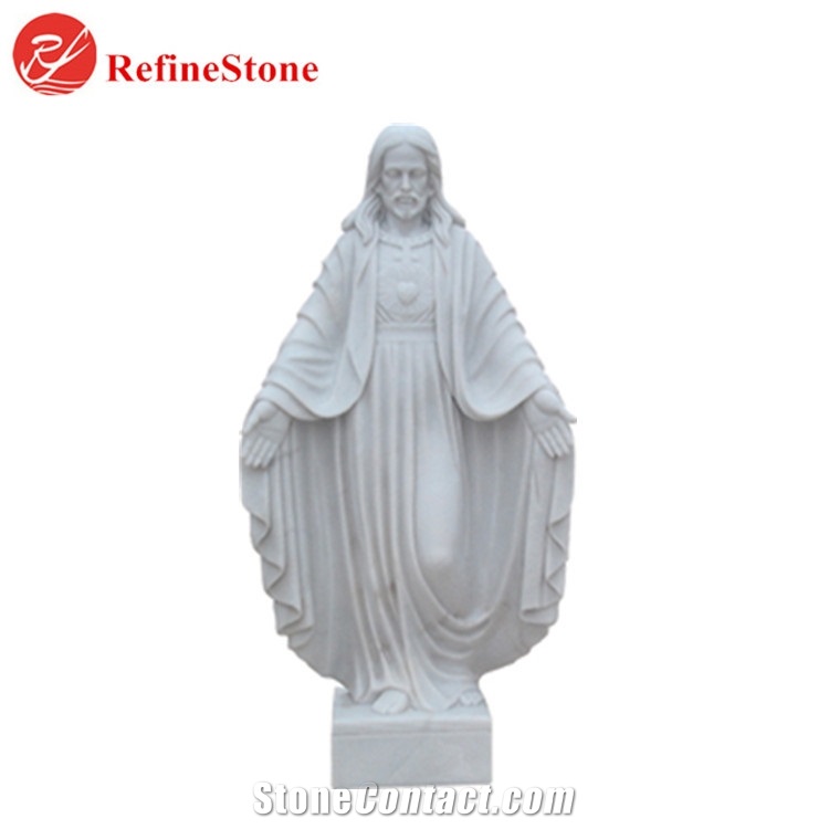 Natural Stone Saint Jesus Statue, Outdoor Christ Human