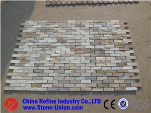 Stone Beige Slate Mosaic Tile For Interior Decoration,Cheap