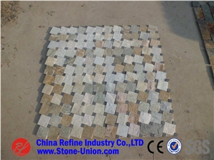 Stone Beige Slate Mosaic Tile For Interior Decoration,Cheap