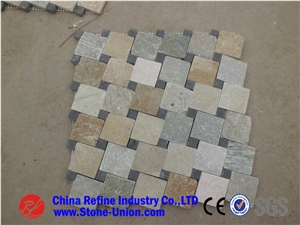 Stone Beige Slate Mosaic Tile For Interior Decoration,Cheap