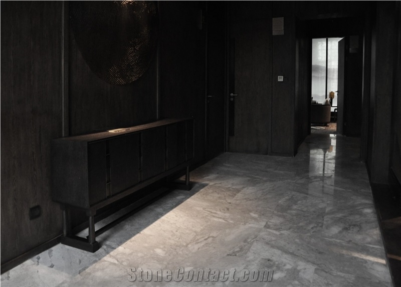 Agud Grey Ice Crystal Marble Slab Polished,Tile for Wall Cladding,Imperial Gray Marble Cut to Size Panel for Hotel Floor Covering