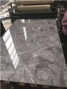 Athena Gray Marble Marble Polished Slab High Glossy,Grey Marquina Marble Tiles Panel for Bathroom Wall Cladding,Hotel Lobby Floor Paving Pattern