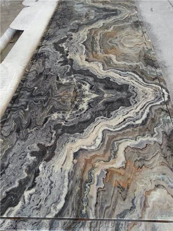 Australian Grey Marble Fantasy Wood Vein Marble Floor Medallion,Machine Cutting Waterjet Panel Floor Paving