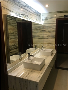 Bamboo White Wooden Marble Polished Marble Slabs with Green Veins,Verde Apollo Tiles Panel Interior Wall Cladding,Floor Covering