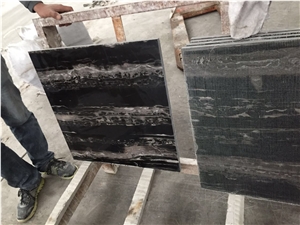Black Silver Dragon Marble Slabs Polished, China Nero Portoro Marble Tile Panel Skirting Wall Covering,Hotel Floor Paving Pattern