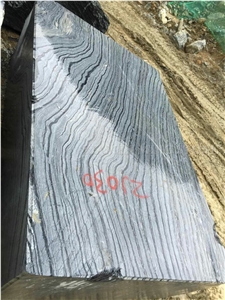 Black Wooden Vein Marble Block, Ancient Nero Serpeggiante Block