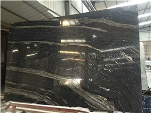Black Wooden Vein Marble Slab Polished, Ancient Black Wood Grain Slabs, Panel Tiles for Wall Cladding,Floor Covering
