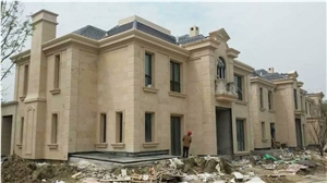 China Beige Limestone Coral Stone Tiles Panel Villa Exterior Wall Cladding,Cream Seashell Stone Slabs Cutting Walling Pattern