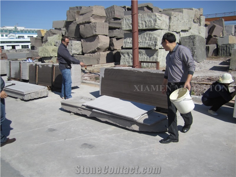 China Coffee Wenger Woode Vein Purple Sandstone Slabs Tile,Brown Sandstone Panel Antique Style Flooring