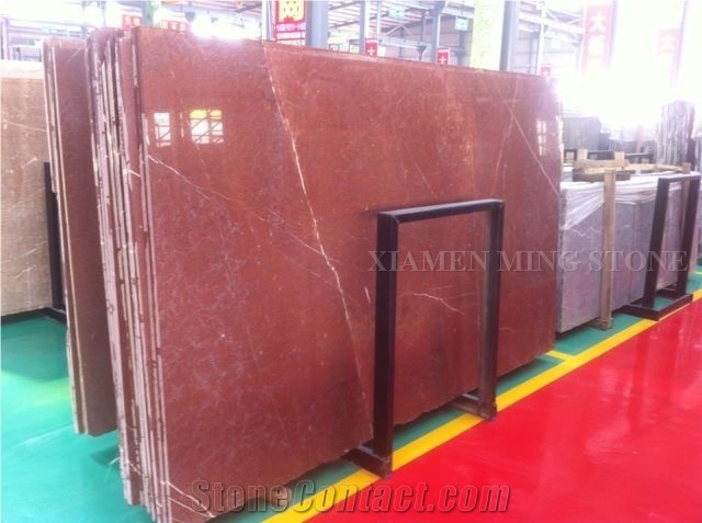 China Rosso Alicante Polished Marble Big Slabs,Machine Cutting Red Marble Tiles for Bathroom Surround Floor Paving,Wall Cladding Pattern