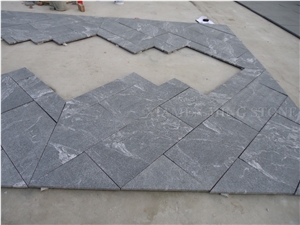 Flamed Snow Grey Granite Tiles,China Jet Mist Granite,Nero Branco Granite,Jet Mist Black Granite,China Black Via Lactea Tiles Garden Stepping