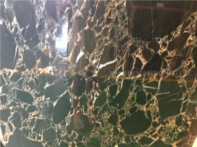 Golden Emperador Nero Portoro Marble Slabs,Machine Polished Cutting Black Panel Tiles for Interior Walling Panel,Floor Covering