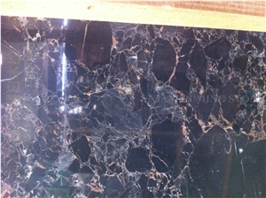 Golden Emperador Nero Portoro Marble Slabs,Machine Polished Cutting Black Panel Tiles for Interior Walling Panel,Floor Covering