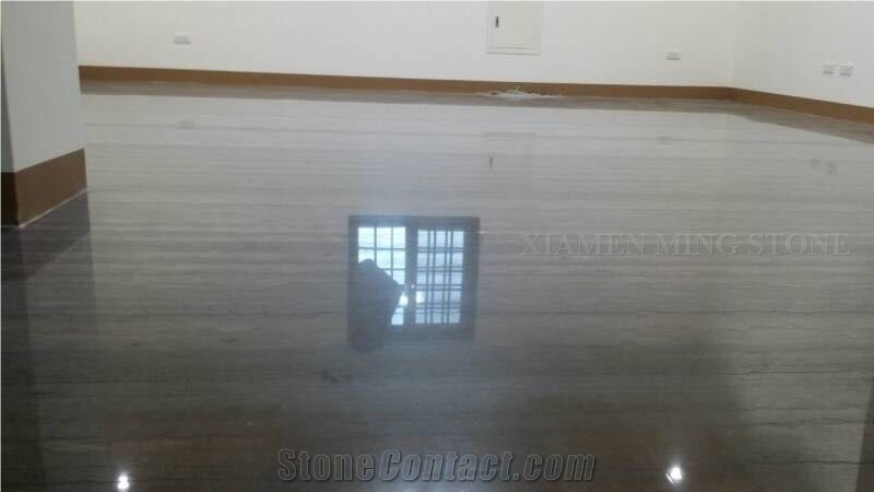 Grey Ocean Wooden Vein Marble Polished Slab Tile,Machine Cutting Tiles Panel for Wall Cladding,Hotel Bathroom Floor Covering French Pattern
