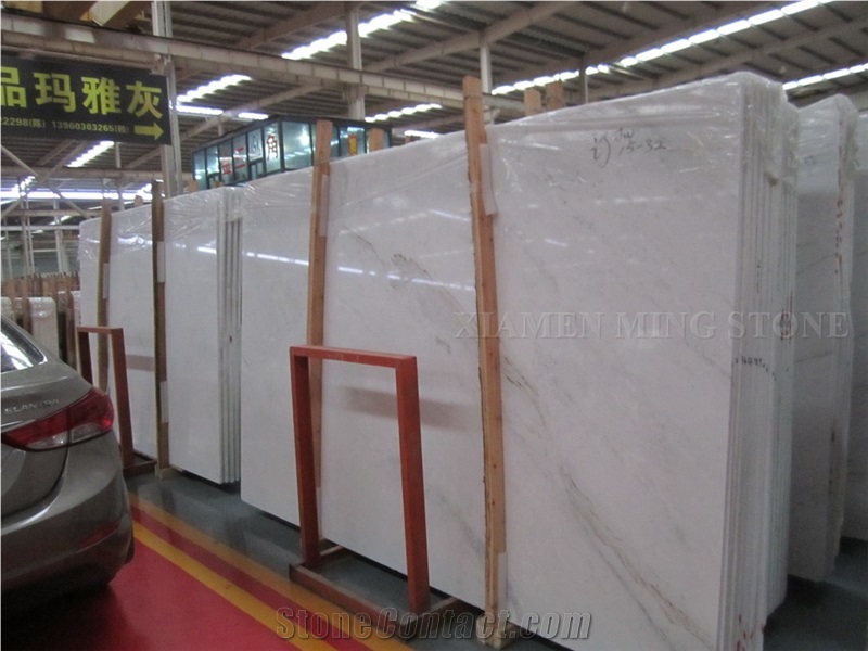 Polished China Bianco Carrara White Marble Slabs,Machine Cutting Antico Fox White Marble Tiles for Wall Cladidng,Floor Covering Pattern