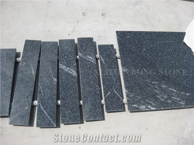 Snow Grey Granite Polished Machine Cutting Tiles,China Jet Mist Black Granite,Nero Branco Granite,China Black Via Lactea Tiles Pool Surround Paving