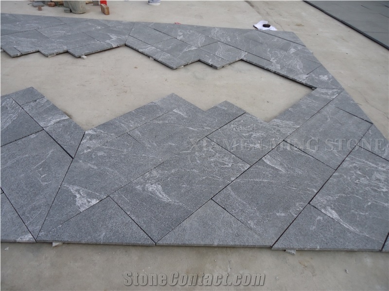 Snow Grey Granite Polished Machine Cutting Tiles,China Jet Mist Black Granite,Nero Branco Granite,China Black Via Lactea Tiles Pool Surround Paving