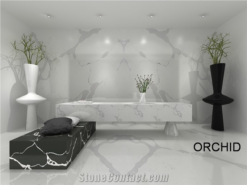 Bianca Calacatta Oro Quartz Surface Custom Vanity Tops,White Marble Look Artificial Stone Bathroom Tops,Engineered Stone Countertops